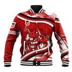 Dragons Rugby Mascot Baseball Jacket Fierce Athlete Graphic in Sports Style