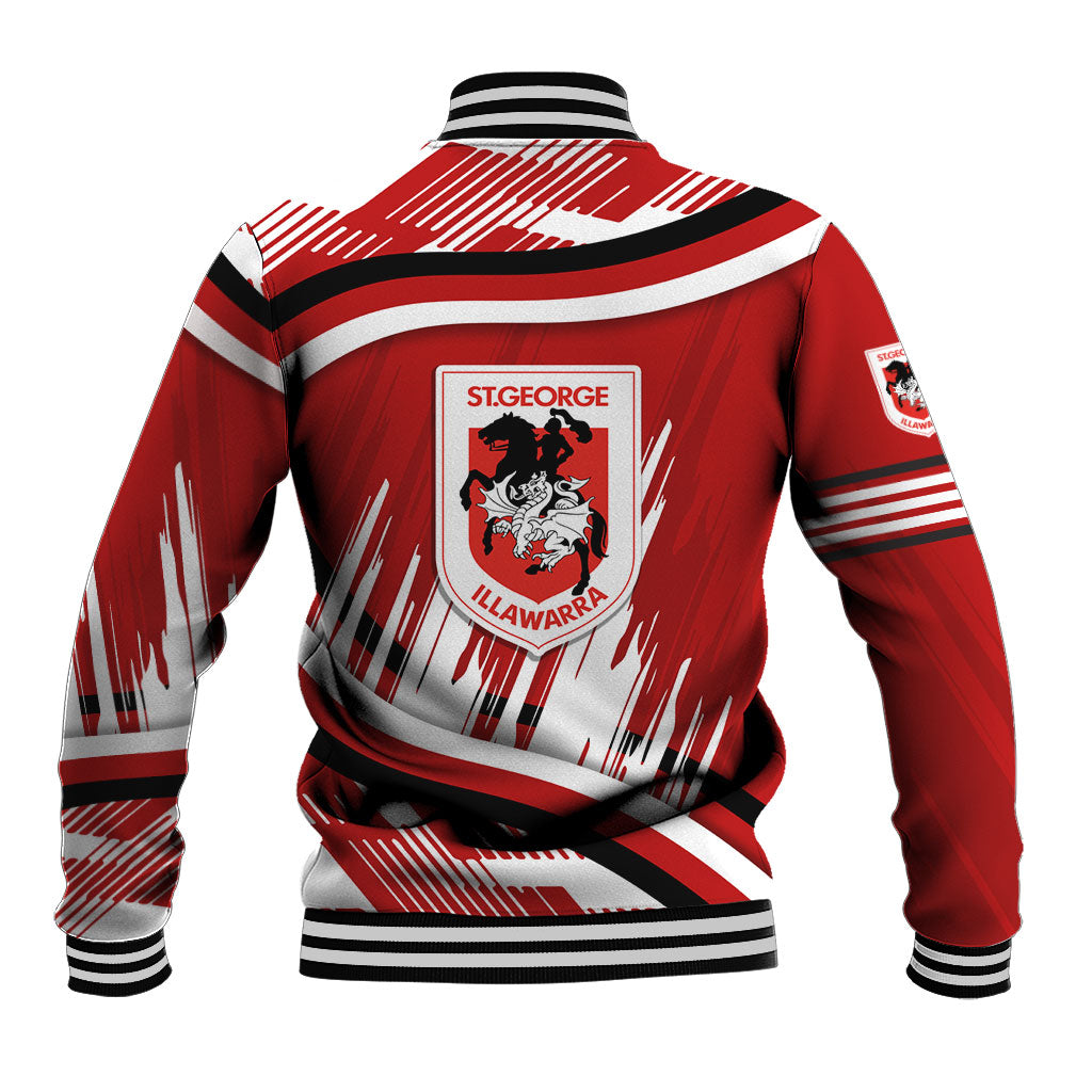 Dragons Rugby Mascot Baseball Jacket Fierce Athlete Graphic in Sports Style