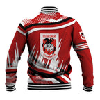 Dragons Rugby Mascot Baseball Jacket Fierce Athlete Graphic in Sports Style
