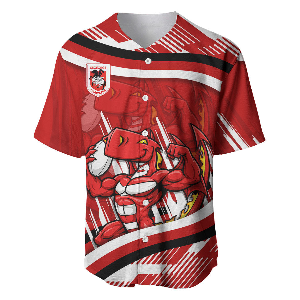 Dragons Rugby Mascot Baseball Jersey Fierce Athlete Graphic in Sports Style