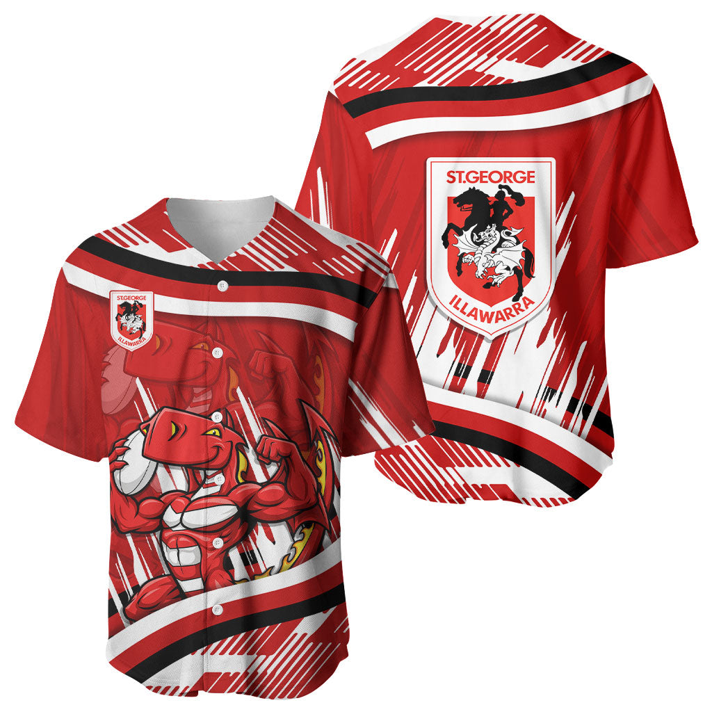 Dragons Rugby Mascot Baseball Jersey Fierce Athlete Graphic in Sports Style