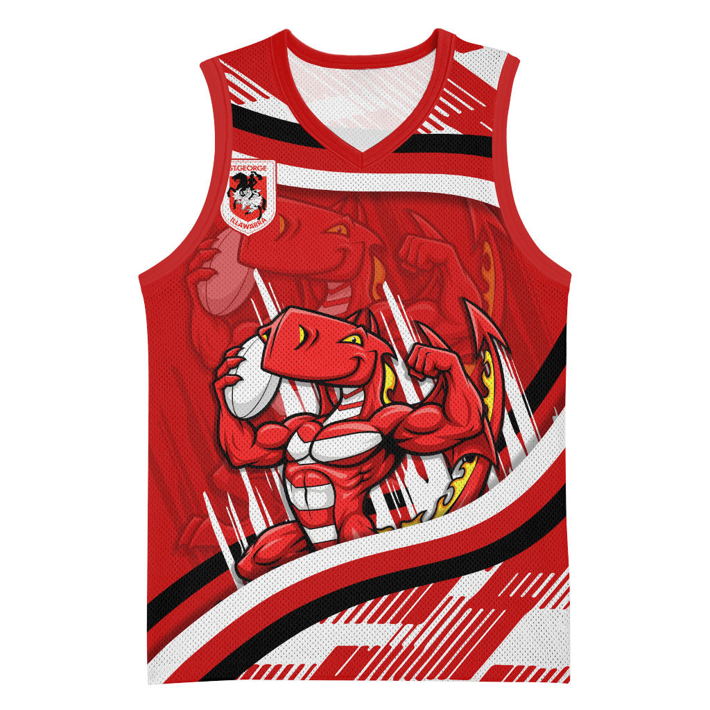 Dragons Rugby Mascot Basketball Jersey Fierce Athlete Graphic in Sports Style