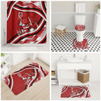 Dragons Rugby Mascot Bathroom Set Fierce Athlete Graphic in Sports Style