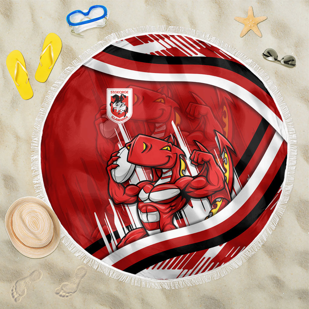 Dragons Rugby Mascot Beach Blanket Fierce Athlete Graphic in Sports Style