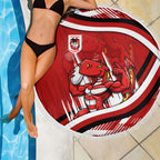 Dragons Rugby Mascot Beach Blanket Fierce Athlete Graphic in Sports Style