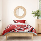 Dragons Rugby Mascot Bedding Set Fierce Athlete Graphic in Sports Style