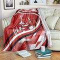Dragons Rugby Mascot Blanket Fierce Athlete Graphic in Sports Style