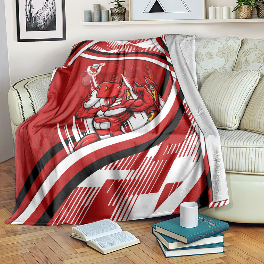 Dragons Rugby Mascot Blanket Fierce Athlete Graphic in Sports Style