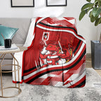 Dragons Rugby Mascot Blanket Fierce Athlete Graphic in Sports Style