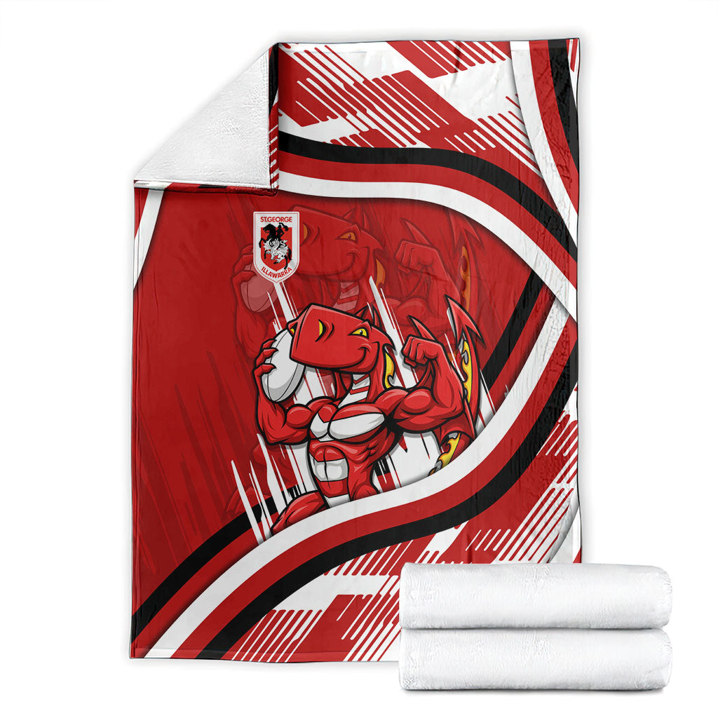 Dragons Rugby Mascot Blanket Fierce Athlete Graphic in Sports Style