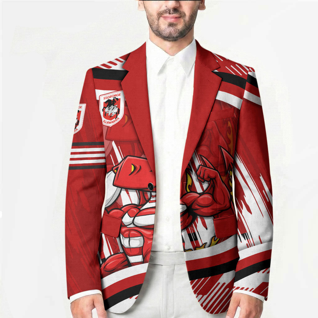 Dragons Rugby Mascot Blazer Fierce Athlete Graphic in Sports Style