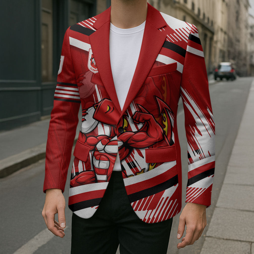 Dragons Rugby Mascot Blazer Fierce Athlete Graphic in Sports Style