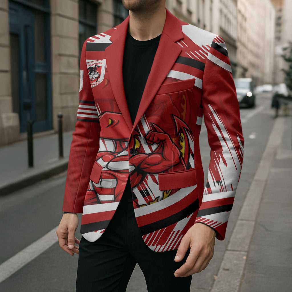 Dragons Rugby Mascot Blazer Fierce Athlete Graphic in Sports Style