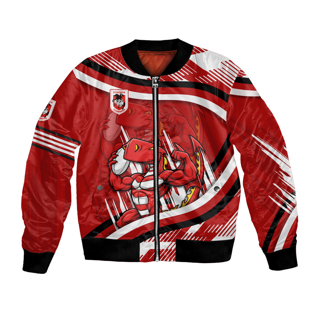 Dragons Rugby Mascot Bomber Jacket Fierce Athlete Graphic in Sports Style