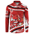 Dragons Rugby Mascot Button Sweatshirt Fierce Athlete Graphic in Sports Style