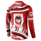 Dragons Rugby Mascot Button Sweatshirt Fierce Athlete Graphic in Sports Style