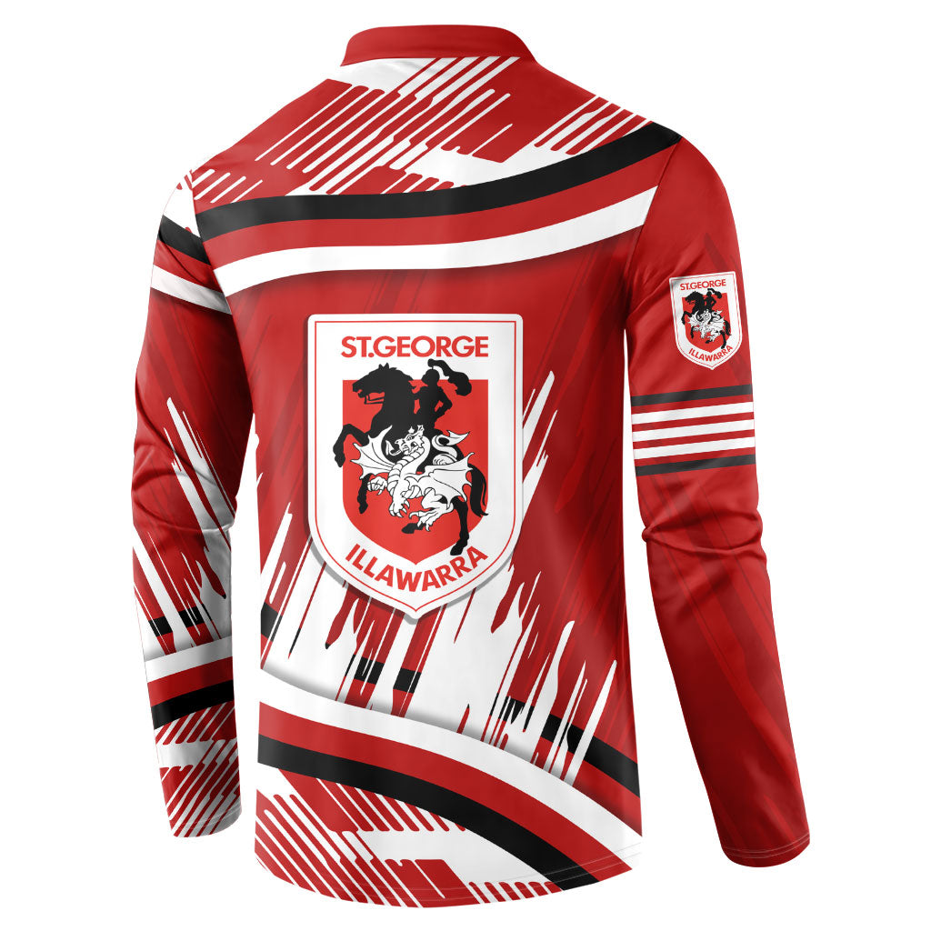 Dragons Rugby Mascot Button Sweatshirt Fierce Athlete Graphic in Sports Style