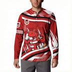 Dragons Rugby Mascot Button Sweatshirt Fierce Athlete Graphic in Sports Style