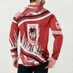Dragons Rugby Mascot Button Sweatshirt Fierce Athlete Graphic in Sports Style