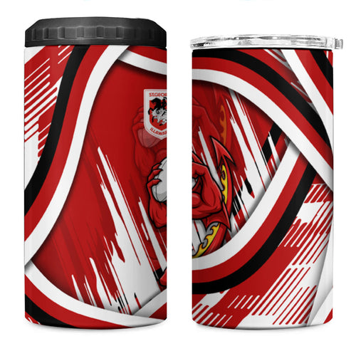 Dragons Rugby Mascot 4 in 1 Can Cooler Tumbler Fierce Athlete Graphic in Sports Style
