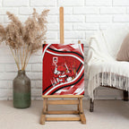 Dragons Rugby Mascot Canvas Wall Art Fierce Athlete Graphic in Sports Style