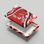 Dragons Rugby Mascot Canvas Wall Art Fierce Athlete Graphic in Sports Style