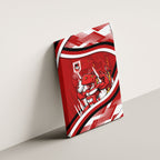 Dragons Rugby Mascot Canvas Wall Art Fierce Athlete Graphic in Sports Style
