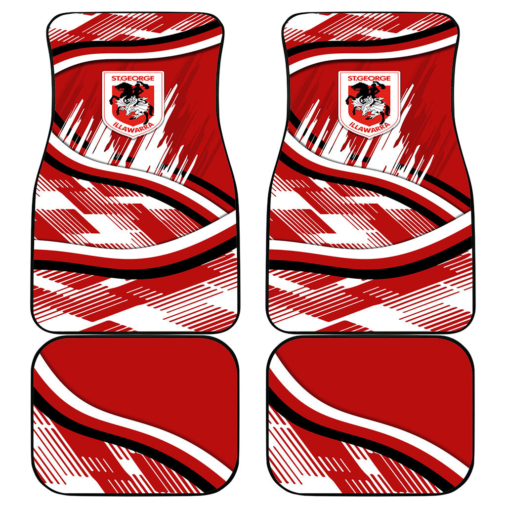 Dragons Rugby Mascot Car Mats Fierce Athlete Graphic in Sports Style