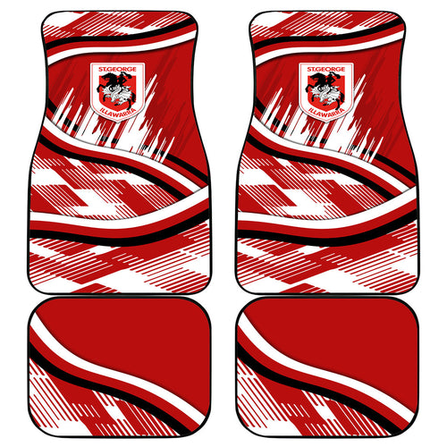 Dragons Rugby Mascot Car Mats Fierce Athlete Graphic in Sports Style