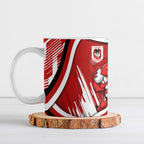 Dragons Rugby Mascot Ceramic Mug Fierce Athlete Graphic in Sports Style