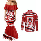 Dragons Rugby Mascot Couples Matching Mermaid Dress and Long Sleeve Button Shirt Fierce Athlete Graphic in Sports Style