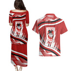 Dragons Rugby Mascot Couples Matching Puletasi and Hawaiian Shirt Fierce Athlete Graphic in Sports Style