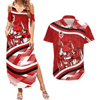 Dragons Rugby Mascot Couples Matching Summer Maxi Dress and Hawaiian Shirt Fierce Athlete Graphic in Sports Style