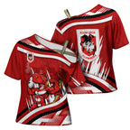 Dragons Rugby Mascot Cross Shoulder Shirt Fierce Athlete Graphic in Sports Style