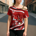 Dragons Rugby Mascot Cross Shoulder Shirt Fierce Athlete Graphic in Sports Style