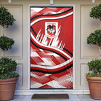 Dragons Rugby Mascot Door Cover Fierce Athlete Graphic in Sports Style