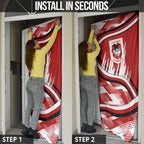 Dragons Rugby Mascot Door Cover Fierce Athlete Graphic in Sports Style