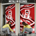Dragons Rugby Mascot Door Cover Fierce Athlete Graphic in Sports Style