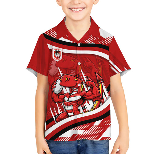 Dragons Rugby Mascot Family Matching Mermaid Dress and Hawaiian Shirt Fierce Athlete Graphic in Sports Style