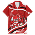 Dragons Rugby Mascot Family Matching Off Shoulder Maxi Dress and Hawaiian Shirt Fierce Athlete Graphic in Sports Style