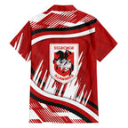 Dragons Rugby Mascot Family Matching Off Shoulder Maxi Dress and Hawaiian Shirt Fierce Athlete Graphic in Sports Style