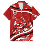 Dragons Rugby Mascot Family Matching Puletasi and Hawaiian Shirt Fierce Athlete Graphic in Sports Style