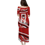 Dragons Rugby Mascot Family Matching Puletasi and Hawaiian Shirt Fierce Athlete Graphic in Sports Style