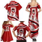 Dragons Rugby Mascot Family Matching Summer Maxi Dress and Hawaiian Shirt Fierce Athlete Graphic in Sports Style