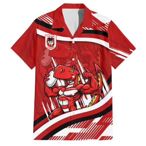 Dragons Rugby Mascot Family Matching Tank Maxi Dress and Hawaiian Shirt Fierce Athlete Graphic in Sports Style