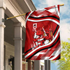 Dragons Rugby Mascot Garden Flag Fierce Athlete Graphic in Sports Style