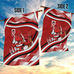 Dragons Rugby Mascot Garden Flag Fierce Athlete Graphic in Sports Style