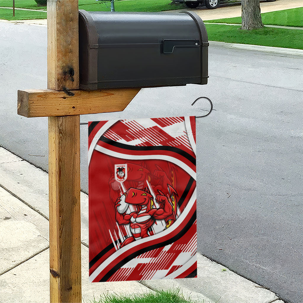 Dragons Rugby Mascot Garden Flag Fierce Athlete Graphic in Sports Style