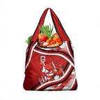 Dragons Rugby Mascot Grocery Bag Fierce Athlete Graphic in Sports Style