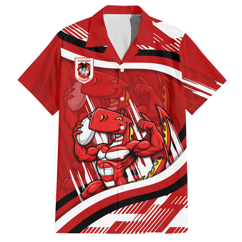 Dragons Rugby Mascot Hawaiian Shirt Fierce Athlete Graphic in Sports Style